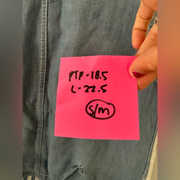 VTG Liz Claiborne Liz Wear Striped Button Up Blouse Tank Top Blue White Size S M - Picture 7 of 7